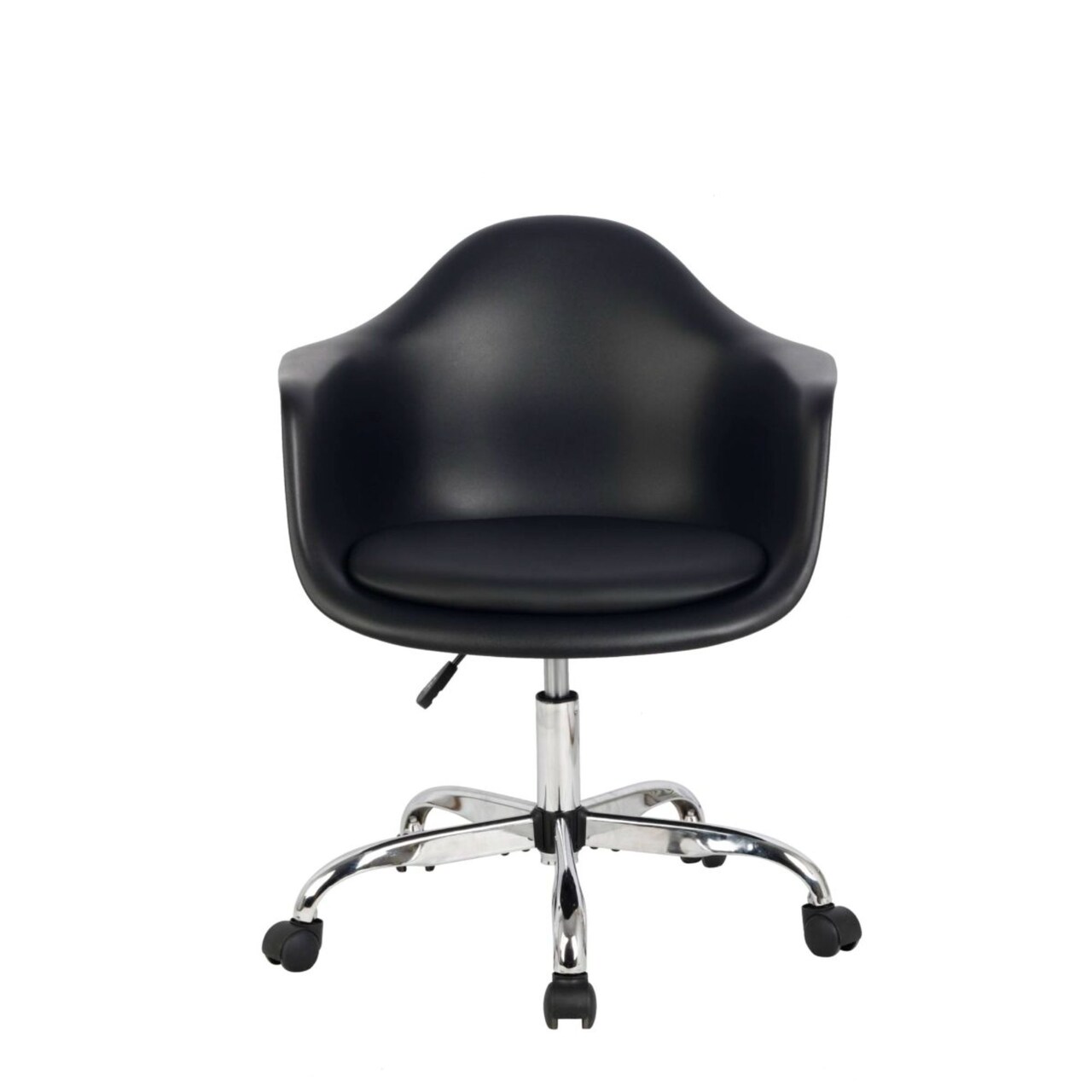 Contemporary Home Living 39" Black Arm Bucket Seat Swiveling Office Chair